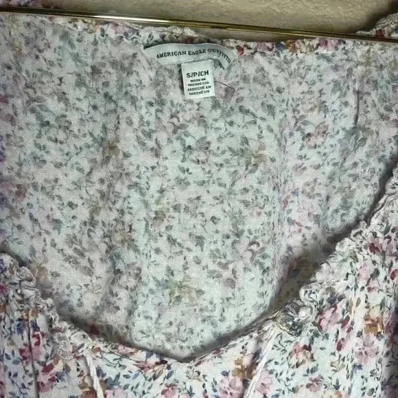 American Eagle cropped boho blouse size s - Picture 4 of 5